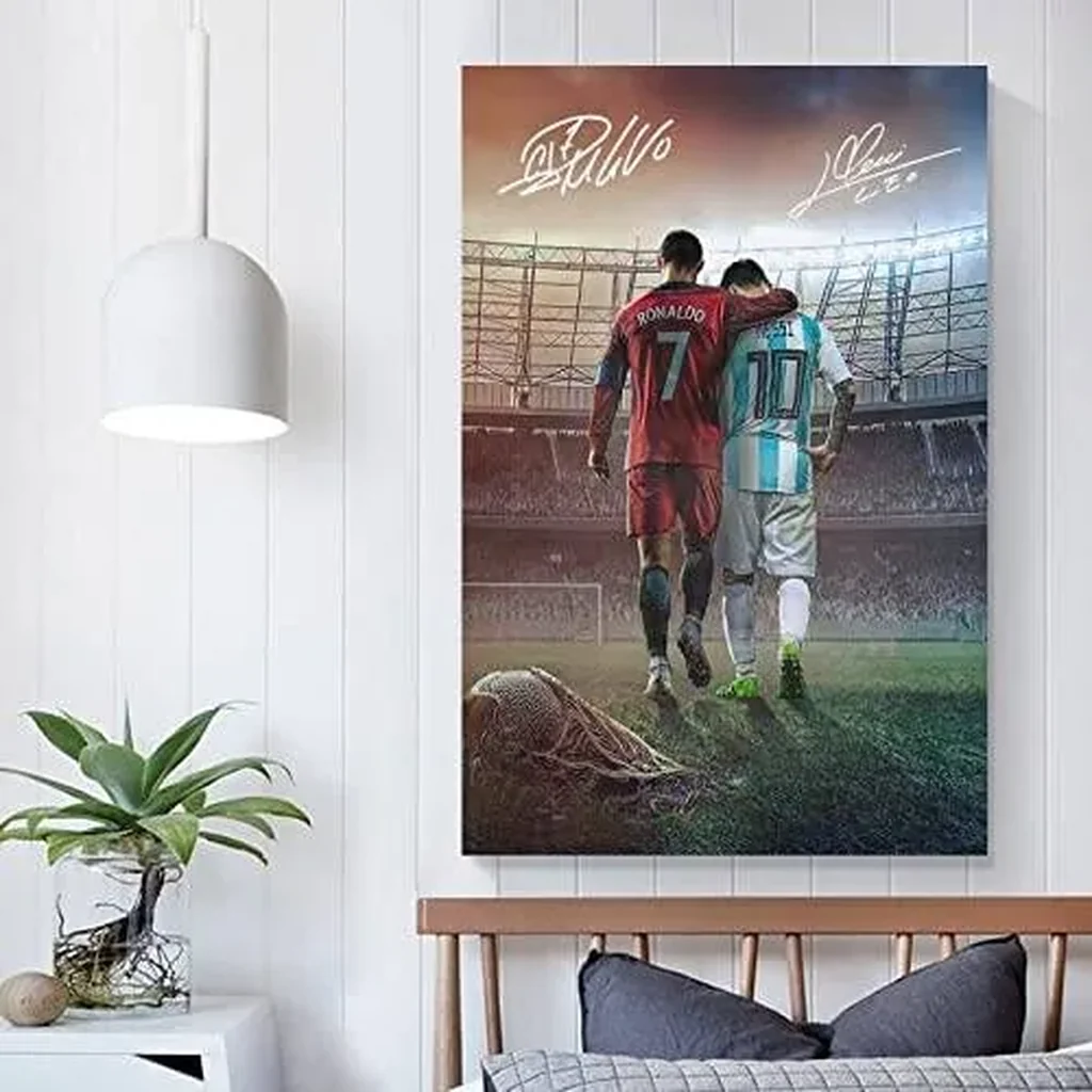 ALAYRA Messi Ronaldo Poster 1 Canvas Poster Unframed 12x18 inches (30x45 cm) 01 - Image 4