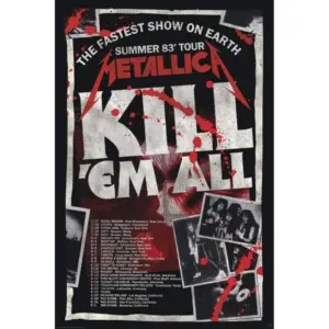 ALAYRA Metallica - Kill'em All 83 Tour 24 x 36 Inch Art Poster - Decorative Print - Poster Paper - Ready to Frame 01