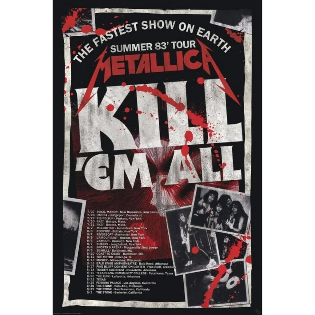ALAYRA Metallica - Kill'em All 83 Tour 24 x 36 Inch Art Poster - Decorative Print - Poster Paper - Ready to Frame 01