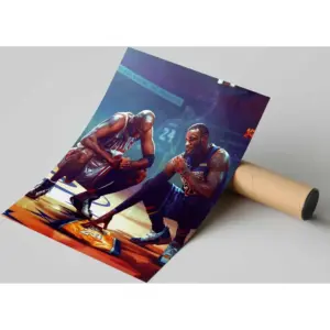 ALAYRA Michael Jordan and Lebron Ja and Kobe Bryant RIP Basketball Unframed Vinyl Poster (12 X 18 Inch, Multicolour) 01