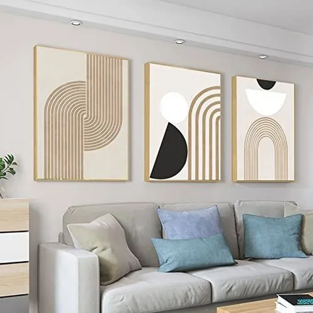 ALAYRA Mid Century Boho Wall Art Minimalist Modern Line Art Abstract Geometric Boho Prints Wall Art Unframed Modern Art for Bedroom Living Room Office Wall Decor (12x16 Inch, Set of 3) 01 - Image 2