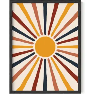 ALAYRA Mid Century Modern Wall Art Sun - Boho Posters Prints Wall Art Mid Century Modern Print Sun Art Print Boho Pictures for Wall Boho Art Boho Prints UNFRAMED 12 x 16 01