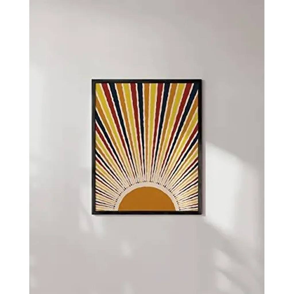 ALAYRA Mid Century Modern Wall Art Sun Art Print - Bohemian Wall Art Mid Century Modern Wall Decor Sun Poster Sun Picture and Sun Wall Art Bohemian Posters UNFRAMED 12" X 16" (Sun Rays) 01 - Image 4