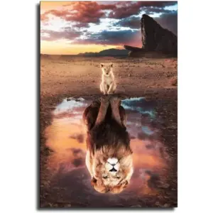 ALAYRA Mindset is Everything Motivational Canvas Print Wall Art Lion King Inspirational Entrepreneur Poster Print Artwork for Living Room Bedroom Office Unframed (12x18inch, Mindset 04) 01
