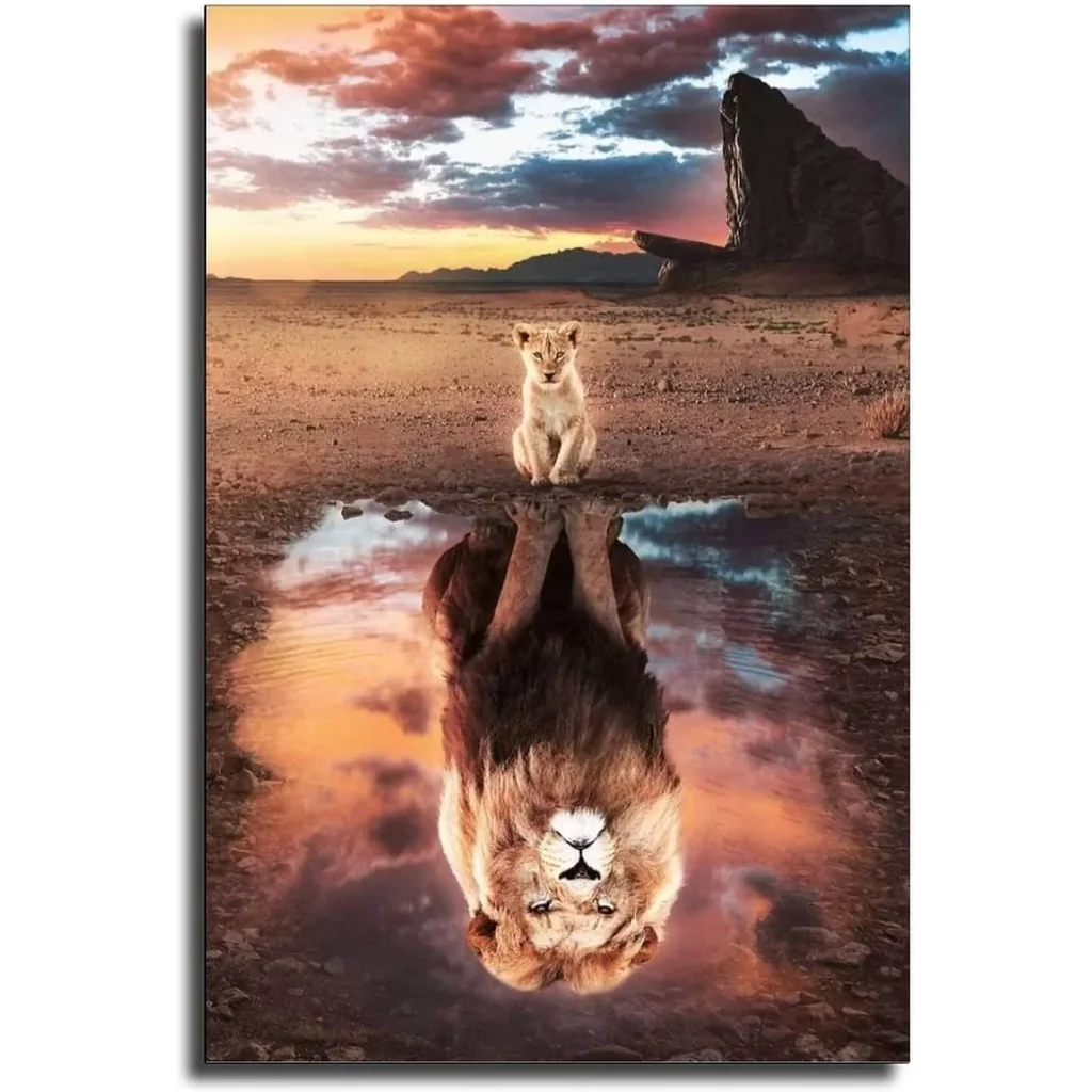 ALAYRA Mindset is Everything Motivational Canvas Print Wall Art Lion King Inspirational Entrepreneur Poster Print Artwork for Living Room Bedroom Office Unframed (12x18inch, Mindset 04) 01
