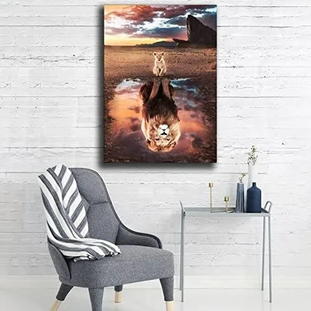 ALAYRA Mindset is Everything Motivational Canvas Print Wall Art Lion King Inspirational Entrepreneur Poster Print Artwork for Living Room Bedroom Office Unframed (12x18inch, Mindset 04) 01 - Image 3