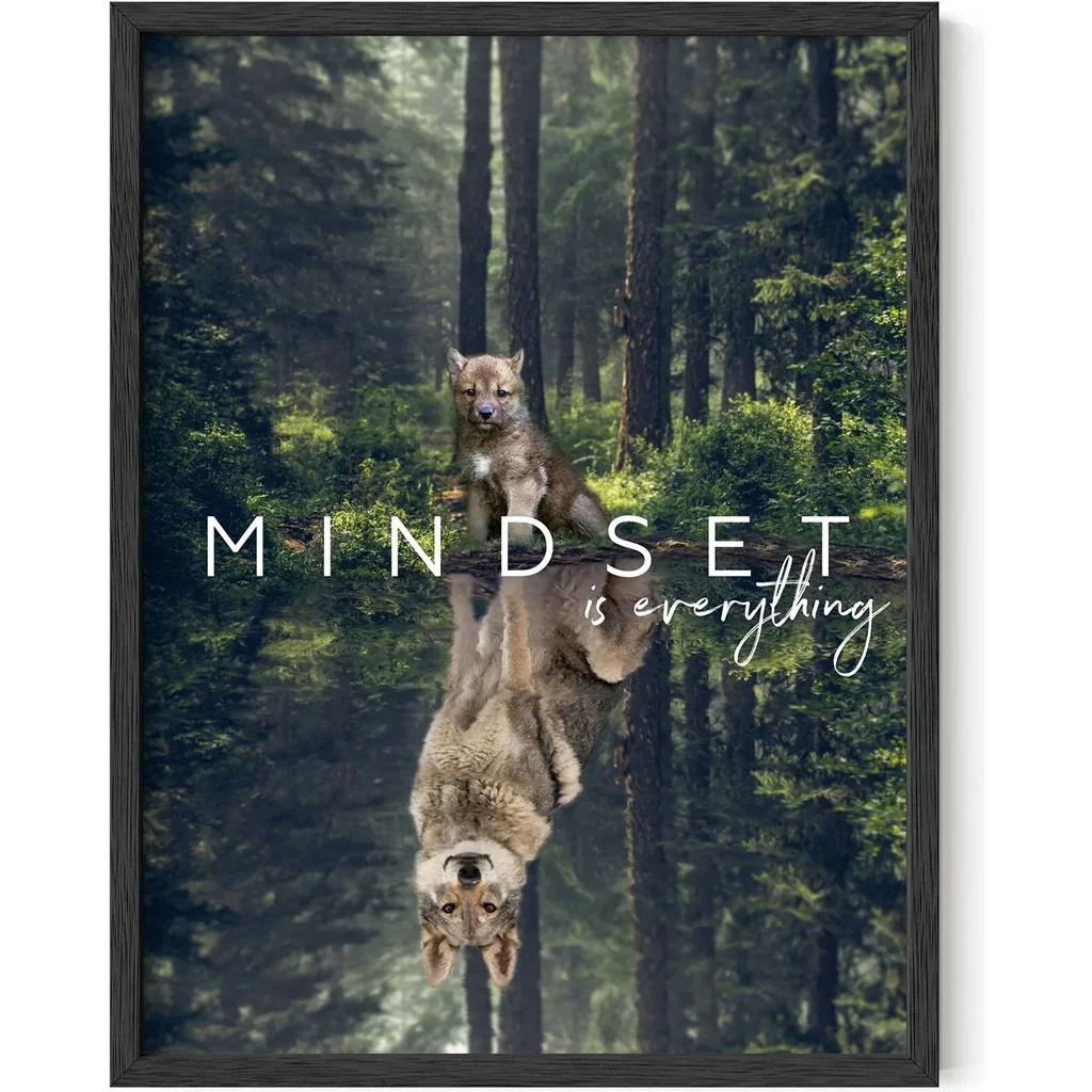 ALAYRA Mindset Is Everything Wall Art - Motivational Posters For Office, Classroom Inspirational Posters for Motivational Art Prints, Inspirational Quotes (Unframed, 12x16) 01