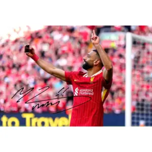 ALAYRA Mo Salah - Liverpool 2025 League Champion Football Player Signed 12x8 Inch Montage Autograph Photo Print WIth Pre Printed Signatures Which Would Make A Superb Gift For Any Fan. 01