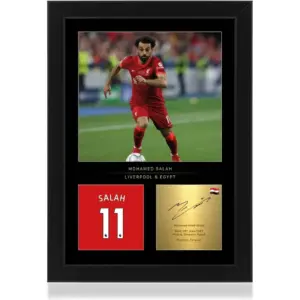 ALAYRA Mo Salah Signed A4 Framed Photo Display - Reproduced Digital Signature - Gift For Liverpool Fans 01