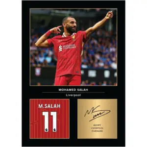 ALAYRA Mo Salah Signed A4 Printed Photo Picture Display Gift For Liverpool Fans Digitally Reproduced Signature Unframed 01