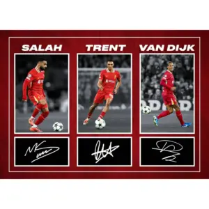 ALAYRA Mo Salah, Virgil Van Dijk & Trent Alexander Arnold - Liverpool Football Players Signed A4 Montage Autograph Photo With Pre ed Signatures That Would Make A Superb Gift For Any Fan. 01