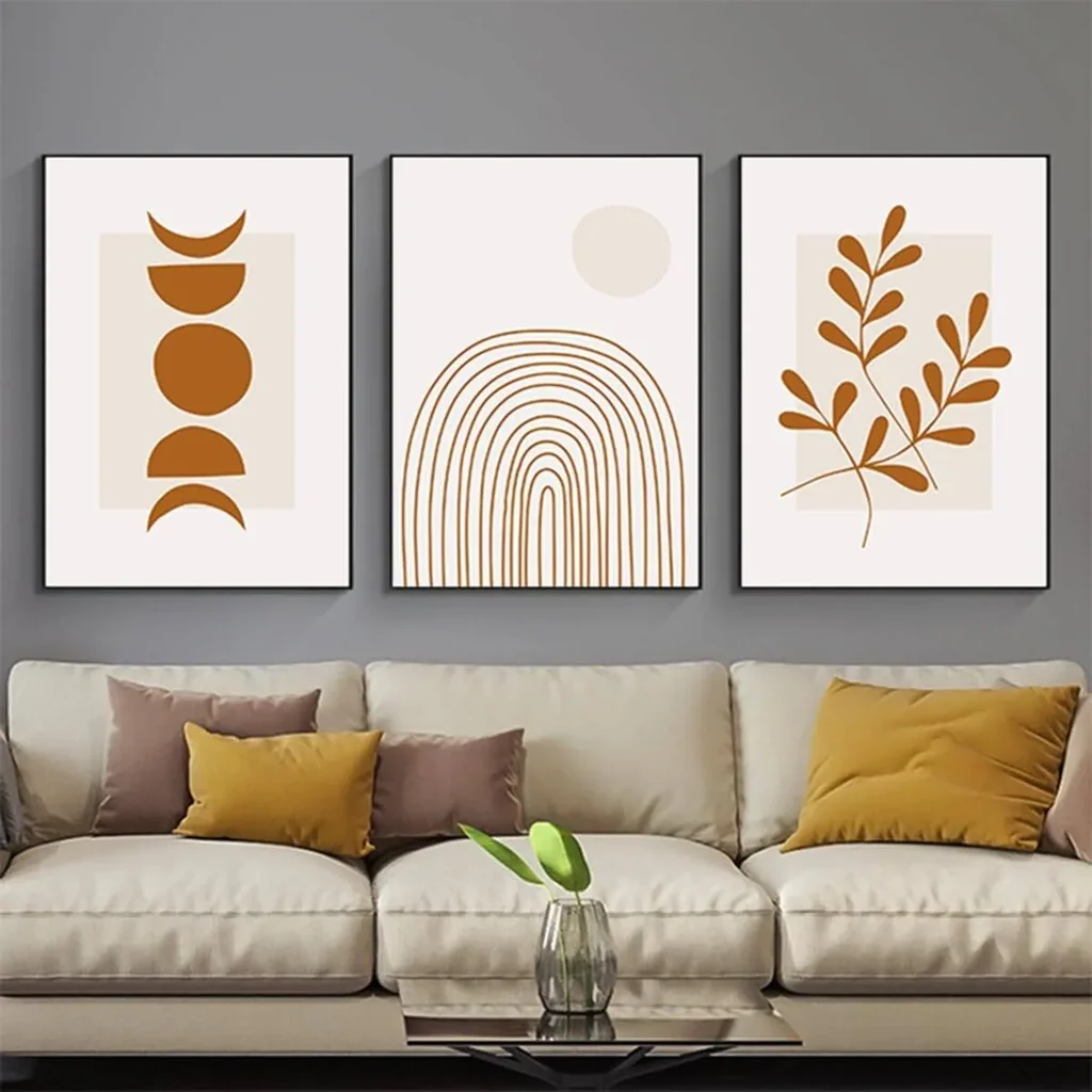 ALAYRA Modern Bohemian Abstract Poster Wall Decoration, Beautiful Botanical Pictures Poster Wall Art, Minimalist Wall Poster Set - Frameless (Wall Picture-09.30 x 40 cm x 3 Pieces) 01
