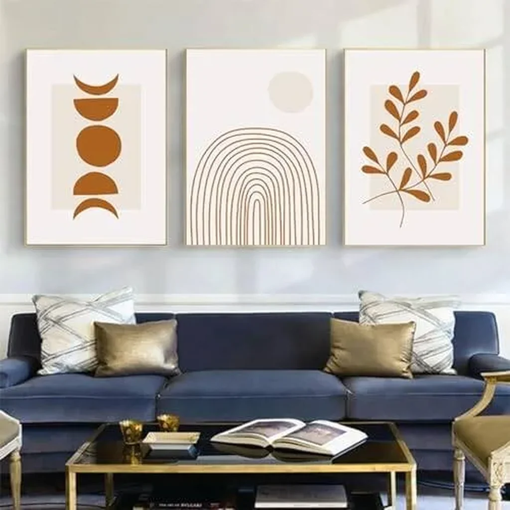 ALAYRA Modern Bohemian Abstract Poster Wall Decoration, Beautiful Botanical Pictures Poster Wall Art, Minimalist Wall Poster Set - Frameless (Wall Picture-09.30 x 40 cm x 3 Pieces) 01 - Image 2
