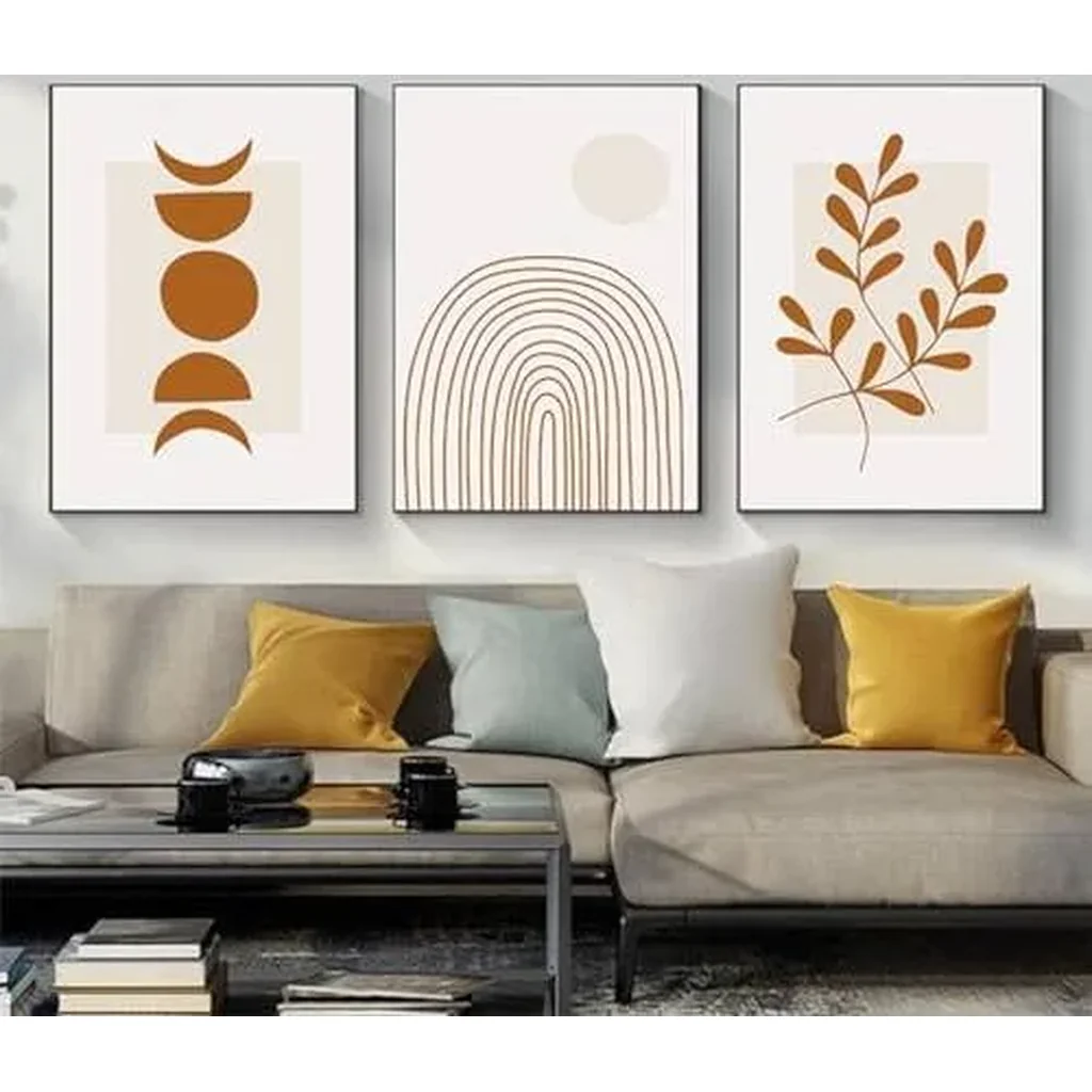 ALAYRA Modern Bohemian Abstract Poster Wall Decoration, Beautiful Botanical Pictures Poster Wall Art, Minimalist Wall Poster Set - Frameless (Wall Picture-09.30 x 40 cm x 3 Pieces) 01 - Image 4