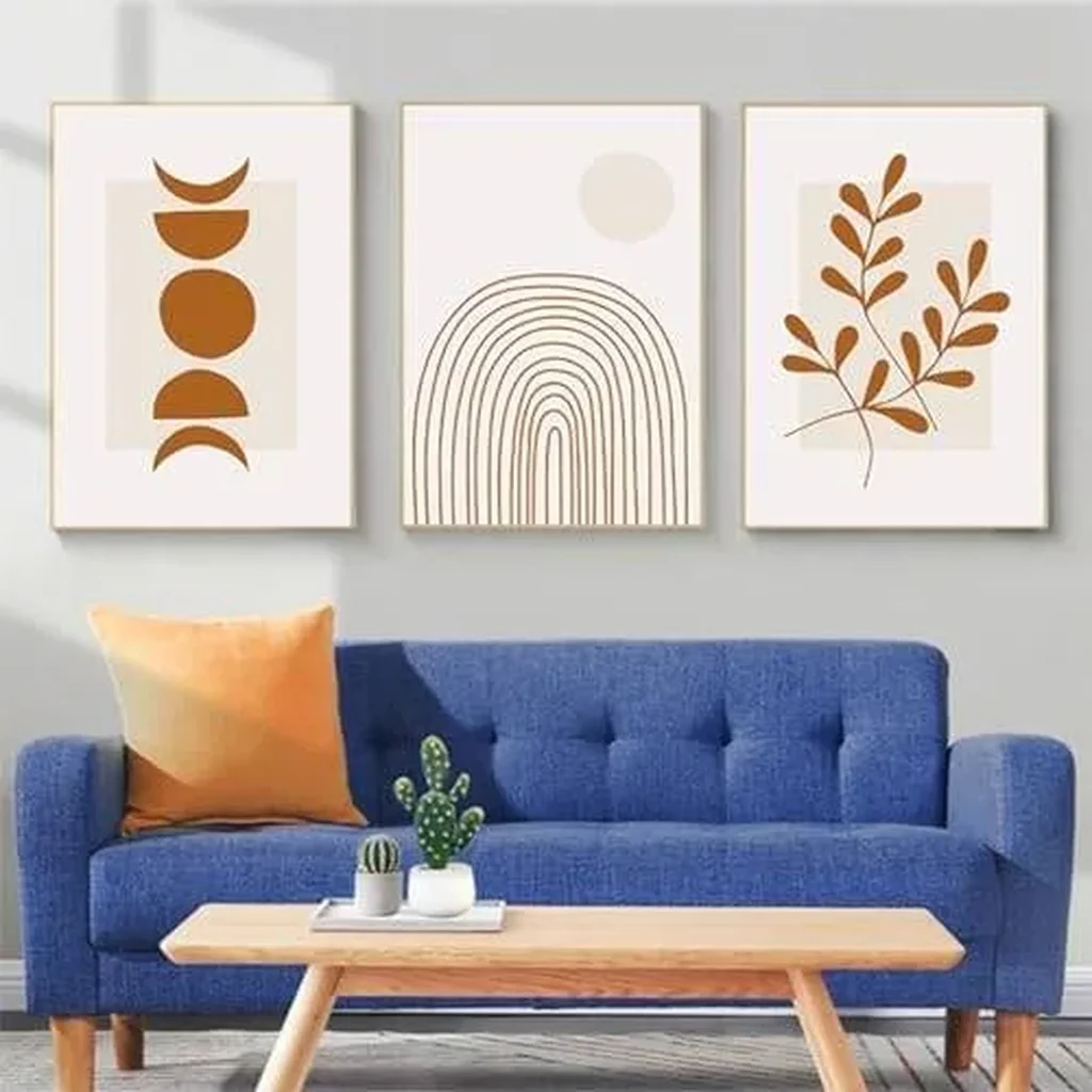 ALAYRA Modern Bohemian Abstract Poster Wall Decoration, Beautiful Botanical Pictures Poster Wall Art, Minimalist Wall Poster Set - Frameless (Wall Picture-09.30 x 40 cm x 3 Pieces) 01 - Image 5