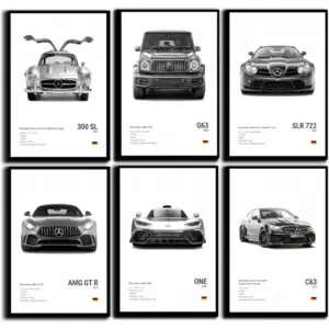 ALAYRA Modern Car Poster Supercar Vintage Canvas Wall Art 911 GT Turbo Posters For Men Bedroom Aesthetics Decor (BCHI Unframed 01 8X12) 01