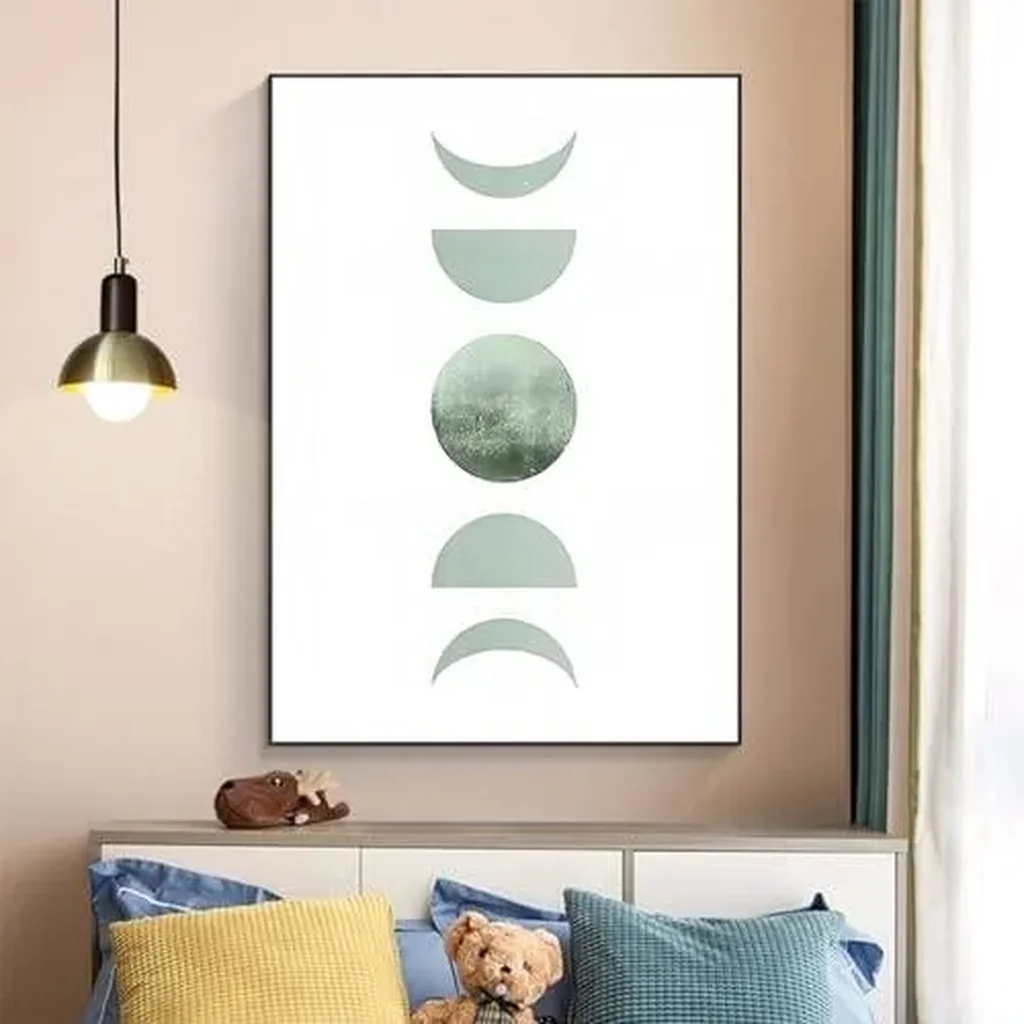 ALAYRA Modern Geometric Line Picture, Abstract Picture Set, Living Room, Bedroom, Poster Wallpaper Art Decoration, Frameless (Wall Picture-12.30 x 40 cm x 3) 01 - Image 2