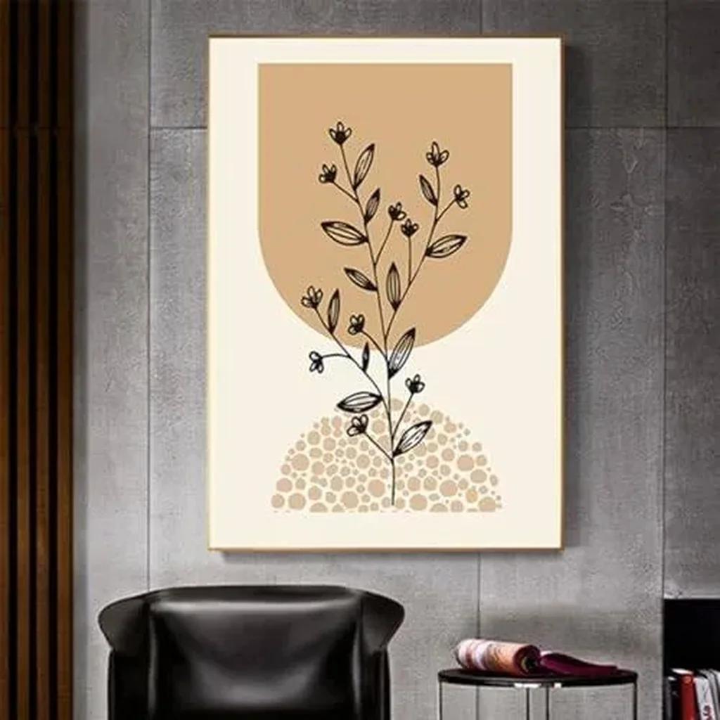 ALAYRA Modern Geometric Line Picture, Abstract Picture Set, Living Room, Bedroom, Poster Wallpaper Art Decoration, Frameless (Wall Picture-7.60 x 90 cm x 3) 01 - Image 2
