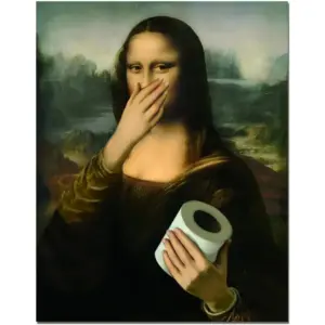 ALAYRA Mona Lisa Funny Bathroom Posters Wall Art Decor Cool Meme Retro Vintage Canvas Posters Pictures Prints Signs Restroom Toilet Room Unframed 11x14 Inches 01