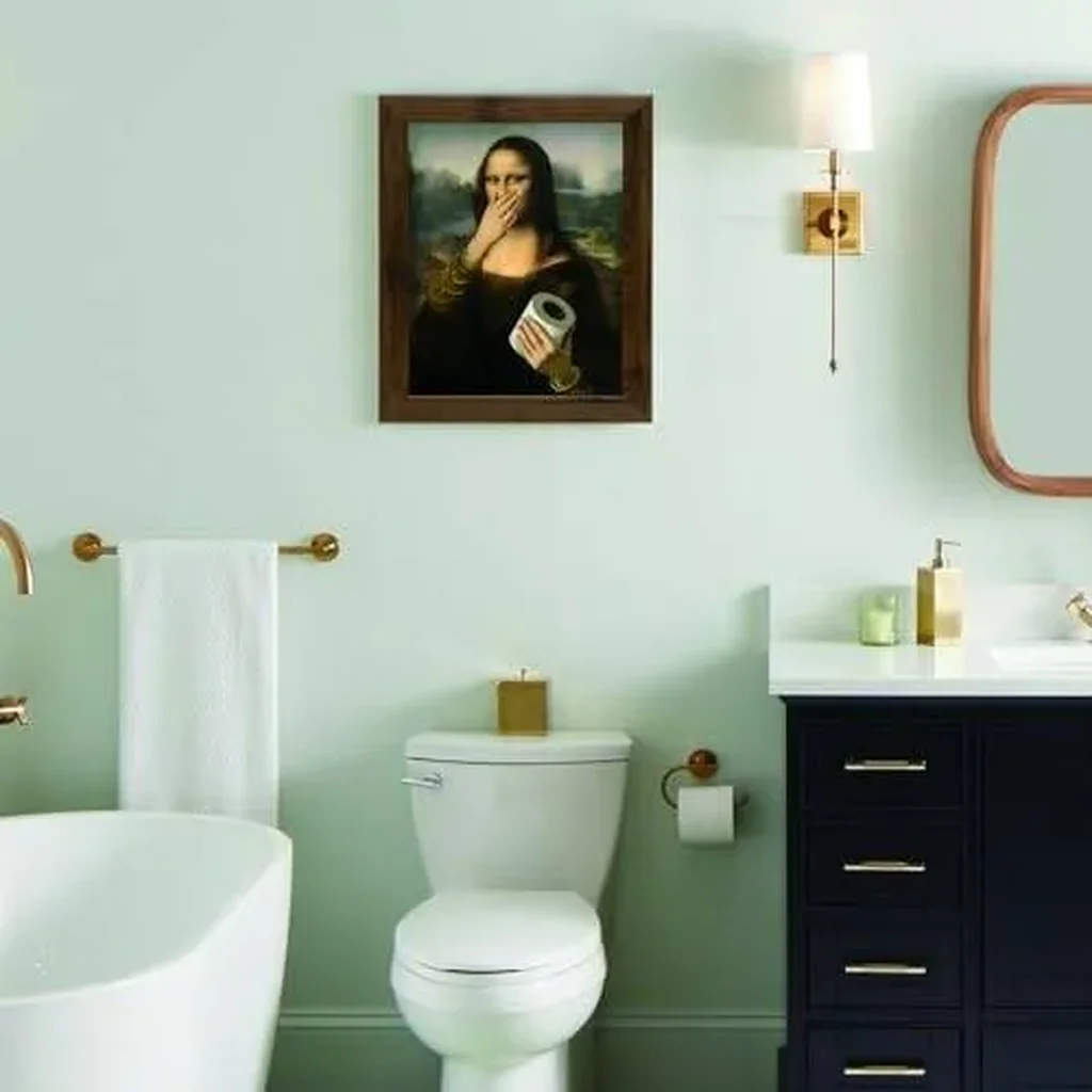 ALAYRA Mona Lisa Funny Bathroom Posters Wall Art Decor Cool Meme Retro Vintage Canvas Posters Pictures Prints Signs Restroom Toilet Room Unframed 11x14 Inches 01 - Image 3