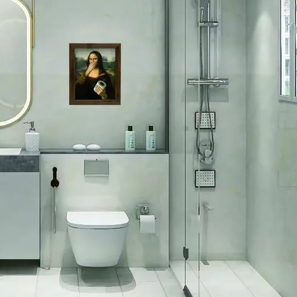 ALAYRA Mona Lisa Funny Bathroom Posters Wall Art Decor Cool Meme Retro Vintage Canvas Posters Pictures Prints Signs Restroom Toilet Room Unframed 11x14 Inches 01 - Image 4