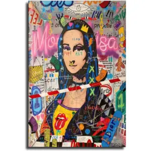 ALAYRA Mona Lisa Modern Graffiti Poster Decorative Painting Canvas Wall Art Living Room Posters Bedroom Painting 12x18inch(30x45cm) 01