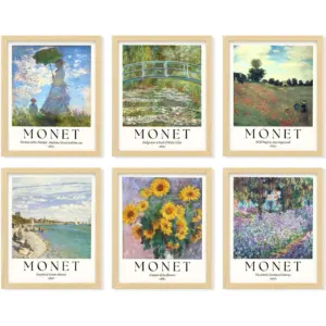 ALAYRA Monet Poster - Monet Wall Art, Water Lilies Monet Prints, Monet Artwork for Walls, Claude Famous Art Prints Posters, Claude Oil Classic Paintings Fine Art Vintage Pictures (8x10 UNFRAMED) 01