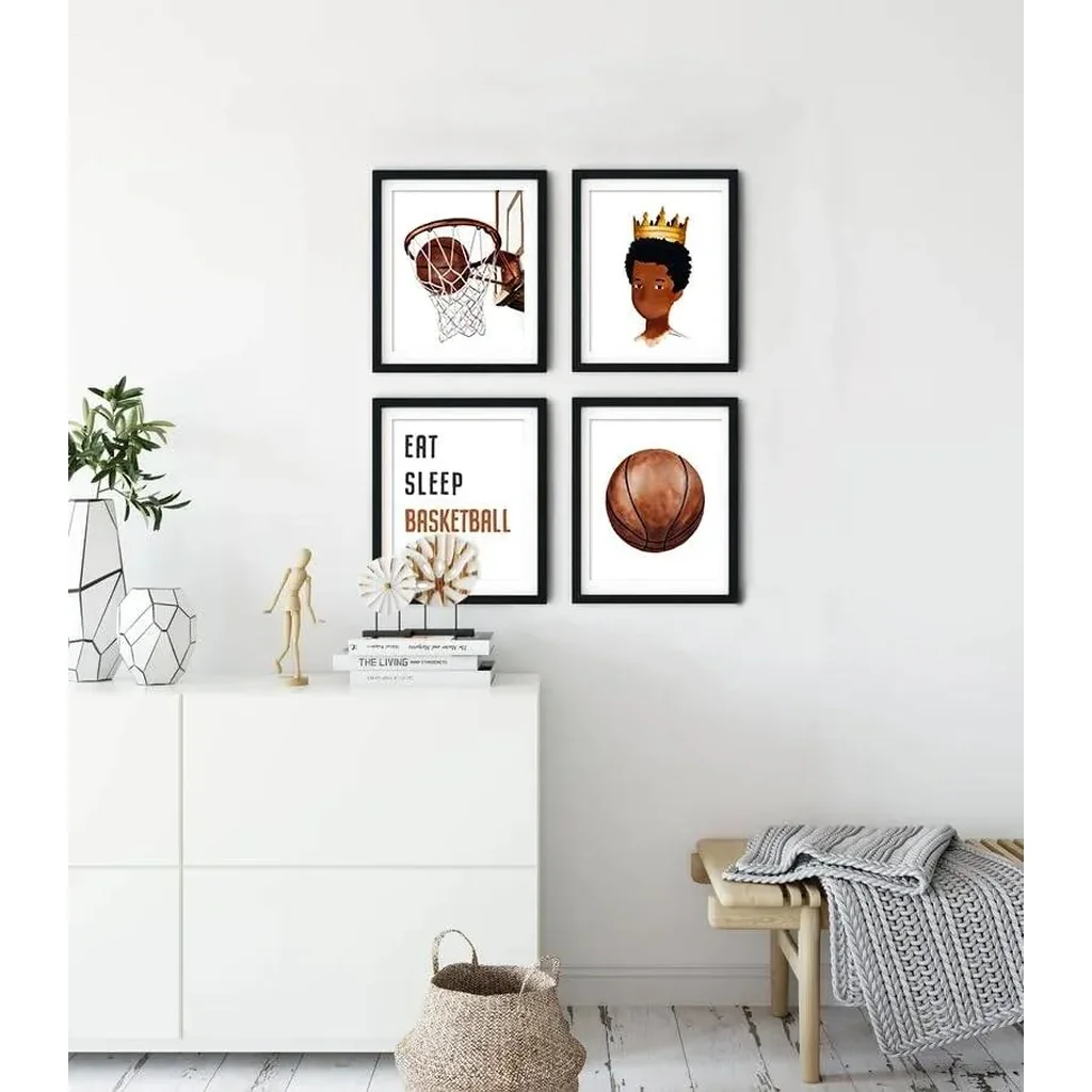ALAYRA Motivational Basketball Poster, Positive Quote Basketball Poster Wall Decor, Basketball for Boys Mens Room Bedroom Motivational Basketball Decor Set of 4(8x10In Unframed) 01 - Image 2