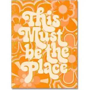 ALAYRA Motivational Wall Art 70s Wall Art Motivational Poster, Positive Quotes Wall Decor Orange Floral Pattern Poster, Positive Sayings For Wall Decor Retro Home Decor Inspirational Quotes 12x16in Un