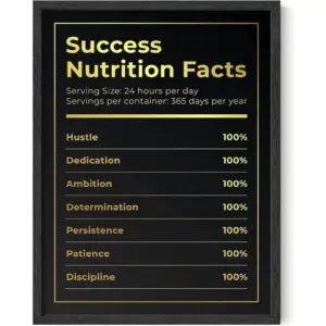 ALAYRA Motivational Wall Art Hustle - Work Posters for Office, Business Quotes, Workplace Sayings, Self Motivation for Gym, Success Wall Art (12x16, Unframed) 01
