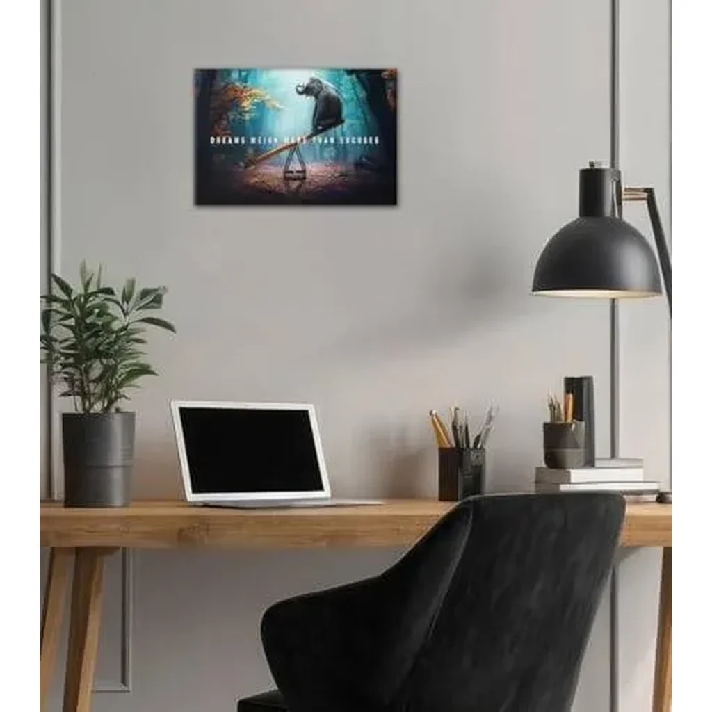ALAYRA Motivational Wall Art Modern Inspirational Quotes Picture Print Poster Elephant and Butterfly Painting Wall Decor Artwork Living Room Bedroom Home Office Decorations Wooden Framed -12" H x 18" - Image 2