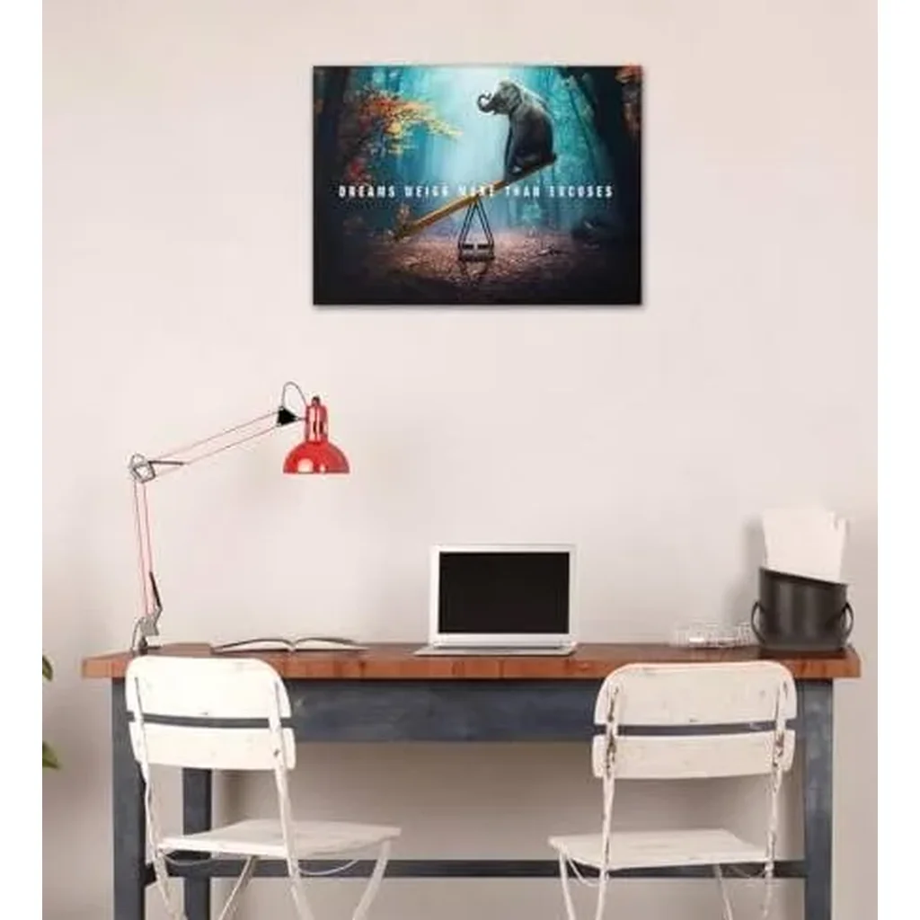 ALAYRA Motivational Wall Art Modern Inspirational Quotes Picture Print Poster Elephant and Butterfly Painting Wall Decor Artwork Living Room Bedroom Home Office Decorations Wooden Framed -12" H x 18" - Image 3