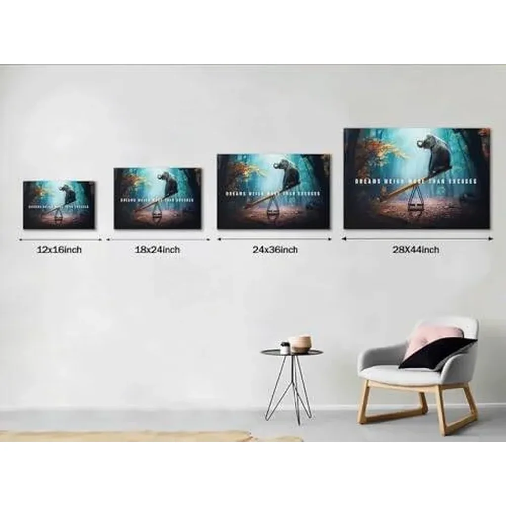 ALAYRA Motivational Wall Art Modern Inspirational Quotes Picture Print Poster Elephant and Butterfly Painting Wall Decor Artwork Living Room Bedroom Home Office Decorations Wooden Framed -12" H x 18" - Image 4