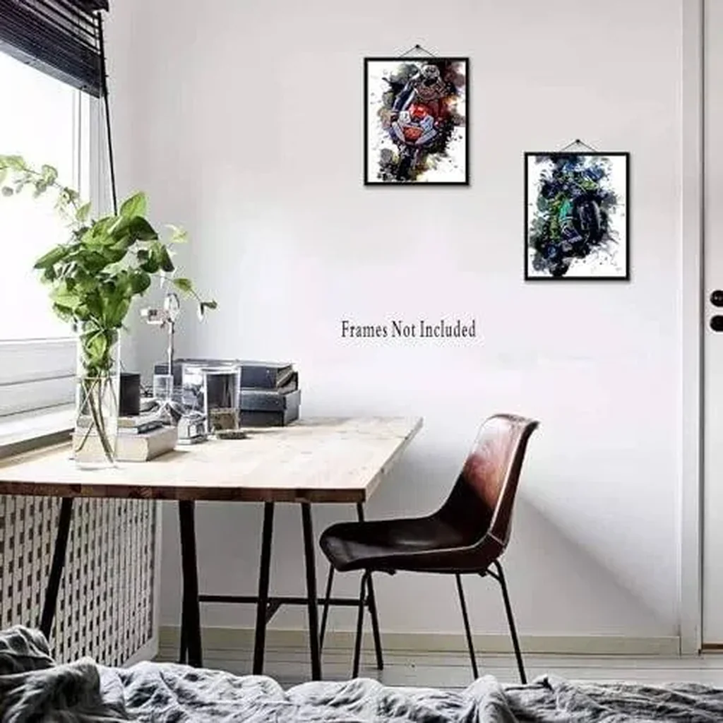 ALAYRA Motorcycle and Racer Poster, Graffiti Motocross Wall Art Prints, Motorcycle Room Decor Art Posters Boys' Bedroom Decoration Sports Posters, Office Decoration Gift, Set of 6 (8x10 inches, Unfram - Image 5
