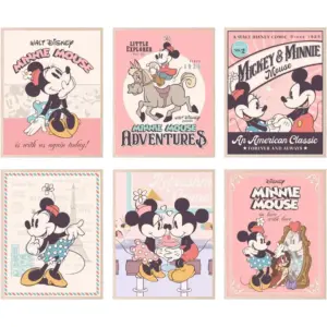 ALAYRA Mouse Wall Decor - Mouse Poster, Room Decor, Wall Nursery Disney Nursery For Girls - Unframed Set Of 6 (8x10) 01