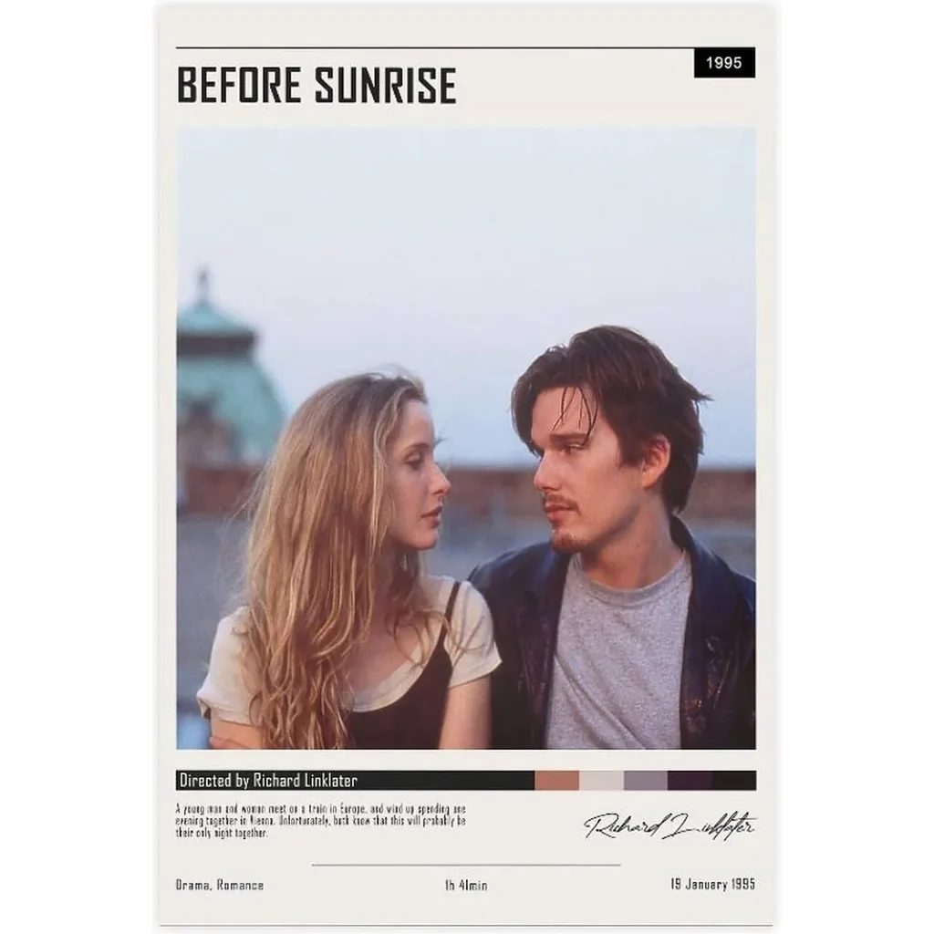 ALAYRA Movie Poster Before Sunrise Canvas Poster Unframe12x18inch(30x45cm) 01