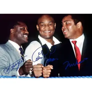 ALAYRA Muhammad Ali Joe Frazier George Foreman World Boxing Legends Signed Photo Autograph Print Wall Art Home Decor 01