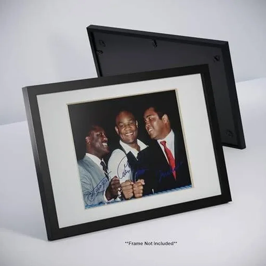 ALAYRA Muhammad Ali Joe Frazier George Foreman World Boxing Legends Signed Photo Autograph Print Wall Art Home Decor 01 - Image 3