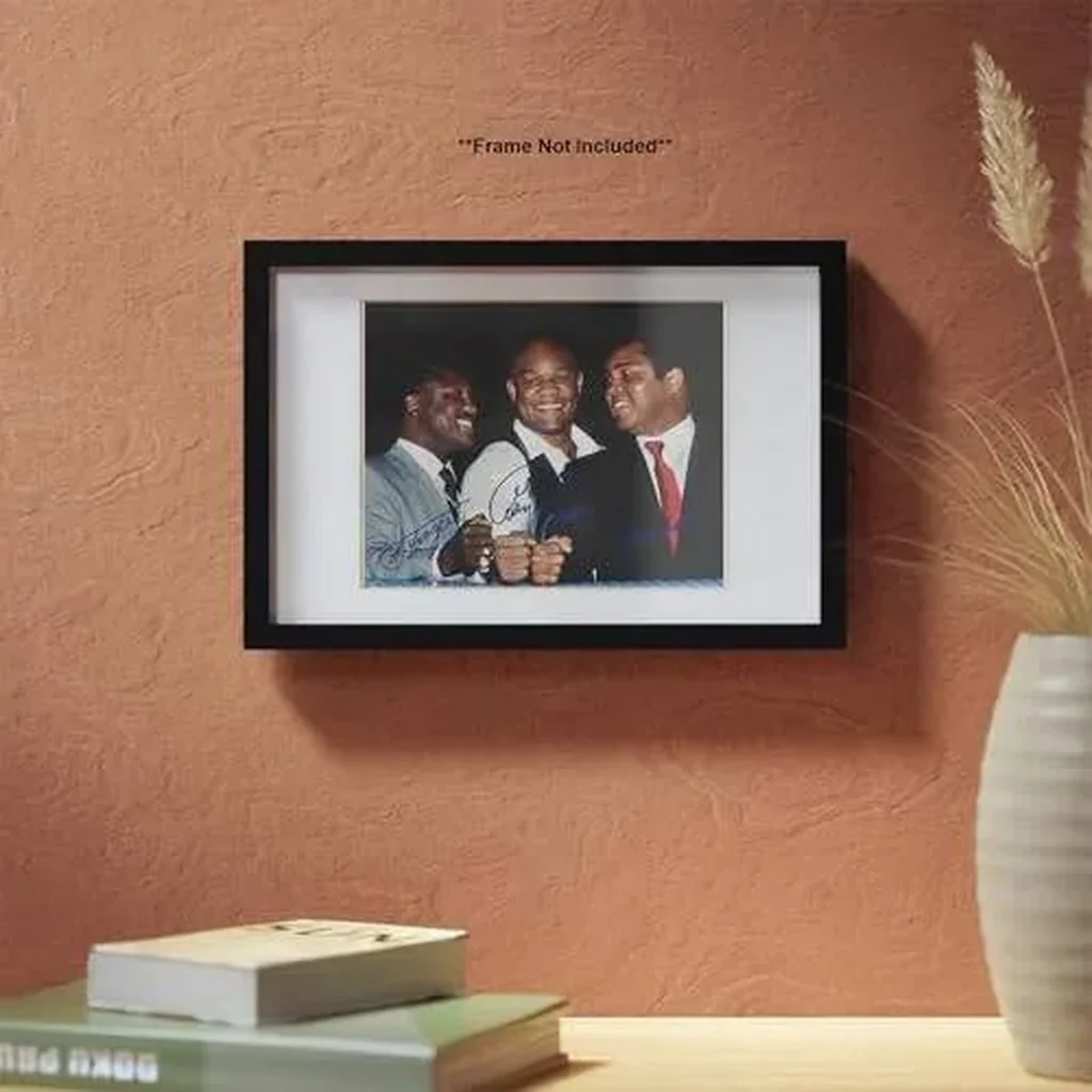 ALAYRA Muhammad Ali Joe Frazier George Foreman World Boxing Legends Signed Photo Autograph Print Wall Art Home Decor 01 - Image 4