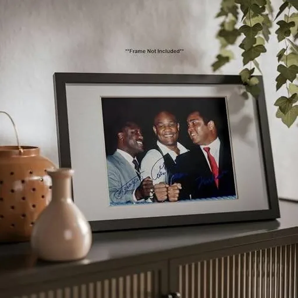 ALAYRA Muhammad Ali Joe Frazier George Foreman World Boxing Legends Signed Photo Autograph Print Wall Art Home Decor 01 - Image 5