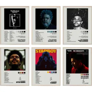 ALAYRA Music Album Cover Signed Limited Posters Prints Set of 6 Canvas Wall Art Posters Room Aesthetic for Girl and Boy Teens Dorm Decor 8x10 inch Unframed 01