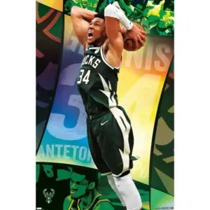 ALAYRA NBA Milwaukee Bucks - Giannis Antetokounmpo 21 Wall Poster, 34L x 22.4W, Unframed Version 01