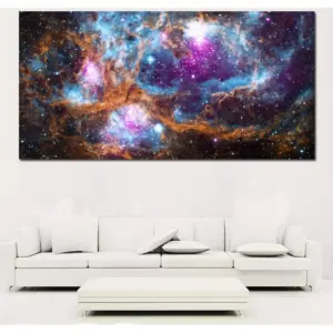 ALAYRA Nebula Canvas Painting Clouds Star Poster Prints Wall Art Printing Landscape Wall Pictures for Living Room Artwork Home Walls Decor 65x130cm Frameless 01