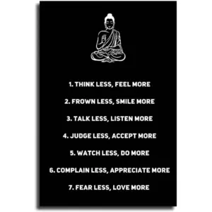 ALAYRA Nelson Mandela Poster Malcolm X Motivational Quotes Canvas Wall Art Decor Print Paintings Picture for Living Room Bedroom Decoration Unframe (Inspiring Buddhism Quote, 12x18inch) 01