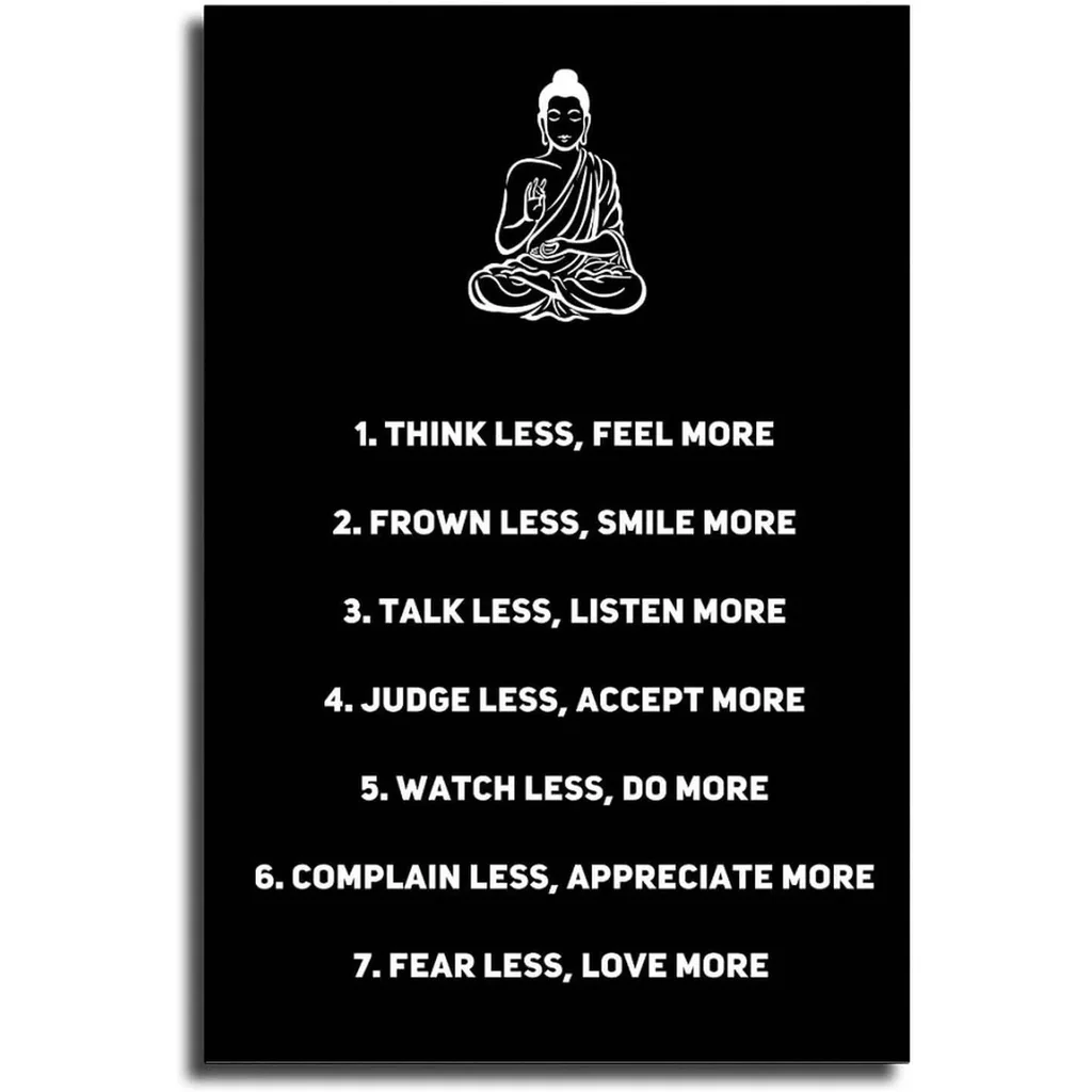 ALAYRA Nelson Mandela Poster Malcolm X Motivational Quotes Canvas Wall Art Decor Print Paintings Picture for Living Room Bedroom Decoration Unframe (Inspiring Buddhism Quote, 16x24inch) 01