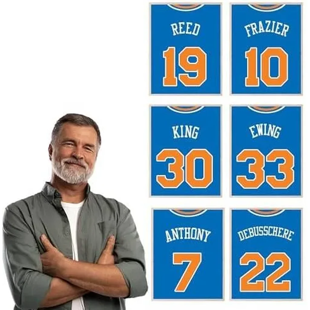 ALAYRA New York Knicks Wall Art - Basketball Poster Set of 6 (8x10") Unframed for Walls and Room Decor 01 - Image 3