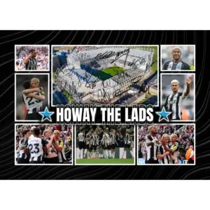 ALAYRA Newcastle United ' Howay The Lads ' 2024/5 Team Football Players Multi Signed A4 Montage Photo Print Which Would Make A Great Gift For Any Fan. 01