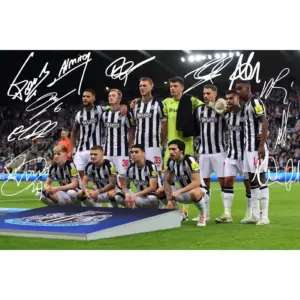 ALAYRA Newcastle United Team Line Up v PSGA Champions League Team Multi Signed 12x8 Inch Photo Print Pre Printed Signature Autograph Football Gift 01