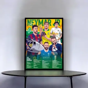 ALAYRA Neymar Jr Legendary Career Framed Poster For Gifting/For Room Decor/For Football Fans 01