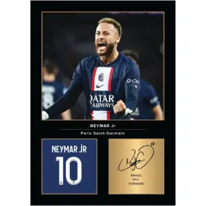ALAYRA Neymar Jr Signed A4 Printed Photo Picture Display Gift For PSG Fans Digitally Reproduced Signature Unframed 01